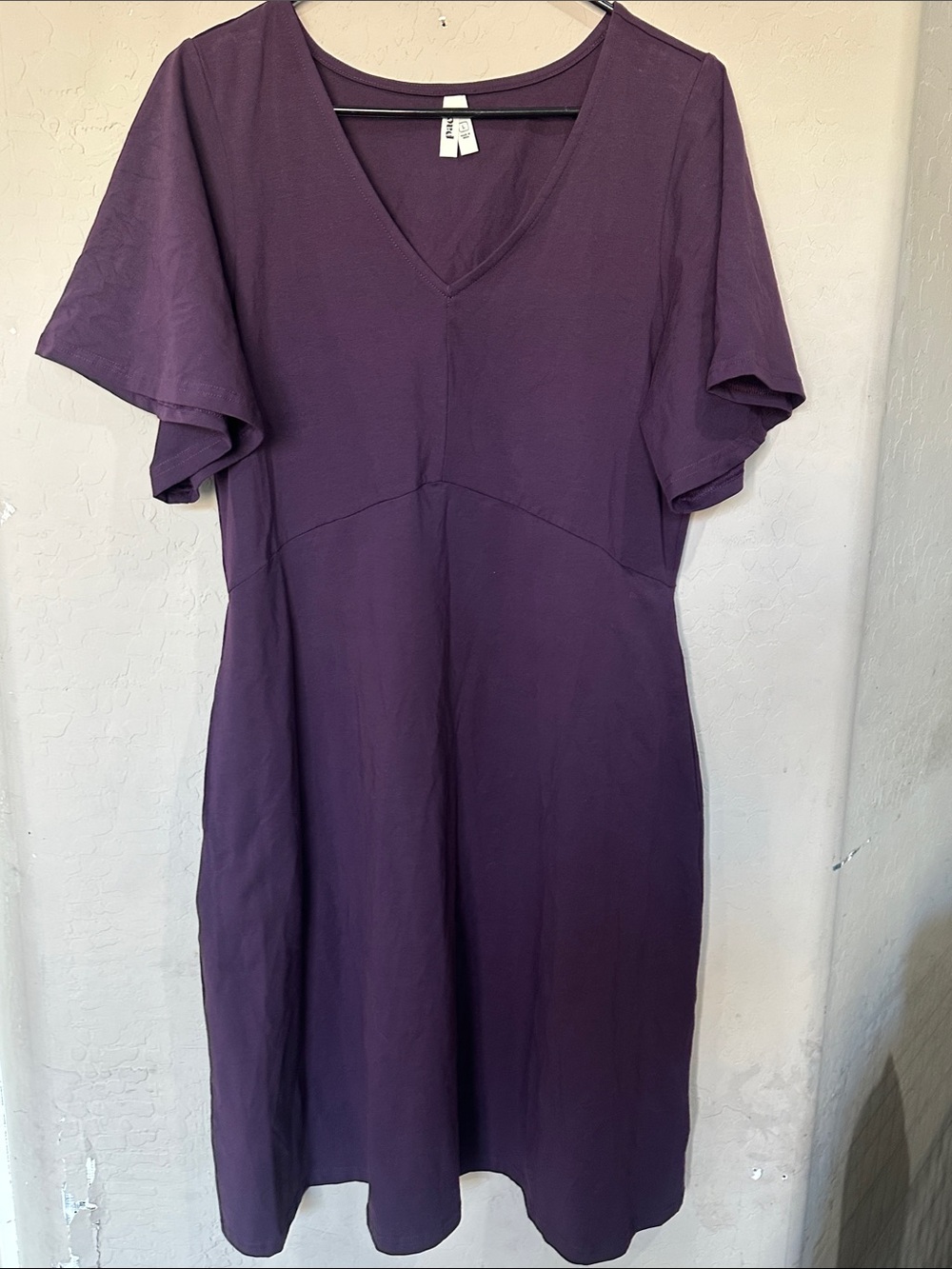 V-Neck Midi Dress in Deep Purple — Classic Everyday Style